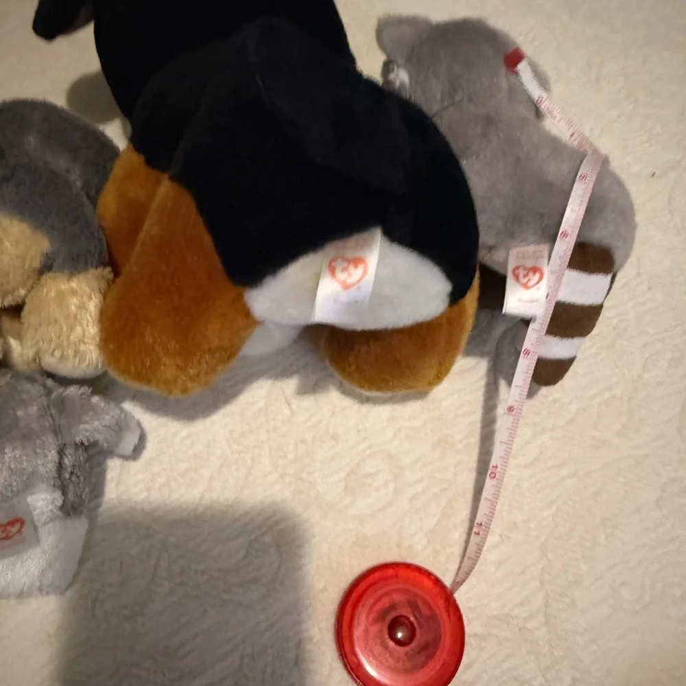 Ty Plush Animal Toy Set - Black, Brown, Gray, White